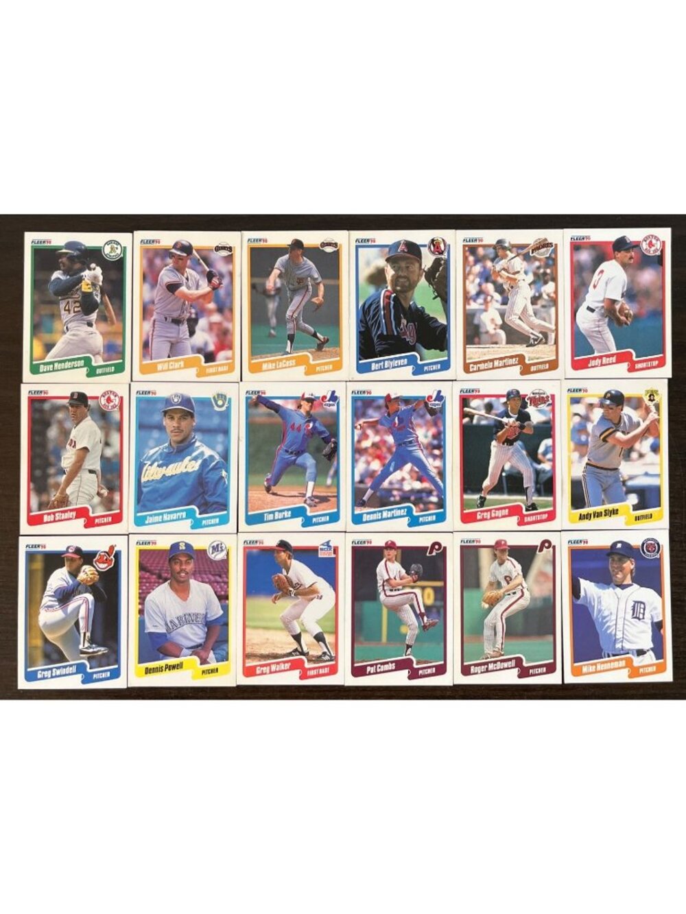1990 Fleer Lot Of Eighteen (18) MLB Major League Baseball Cards